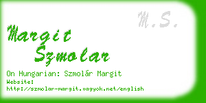 margit szmolar business card